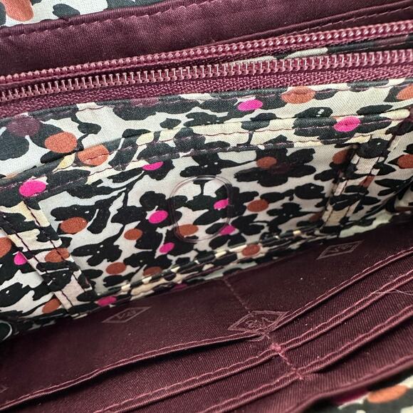 Vera Bradley Wine Microfiber RFID Deluxe All Together Crossbody Wallet NO Straps - Picture 10 of 11